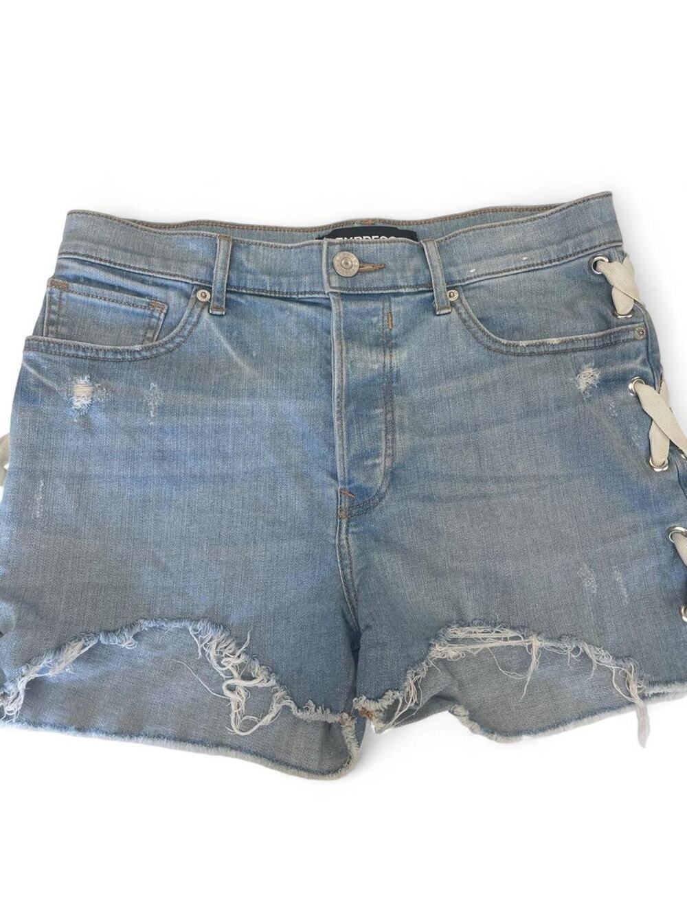 Express blue denim shorts